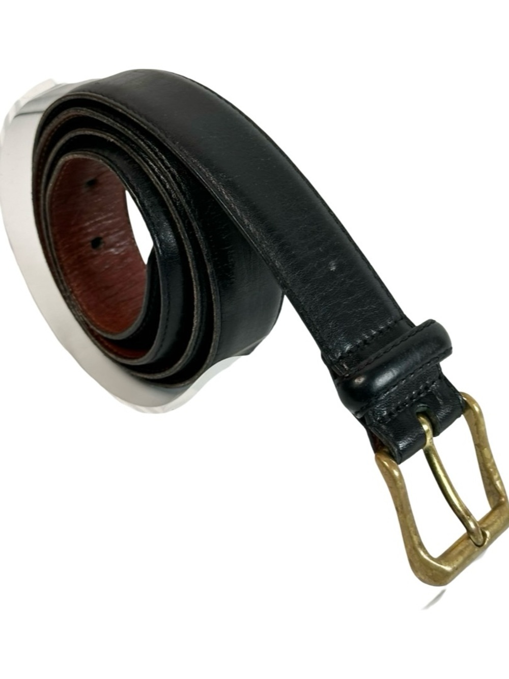 Coach Classic Black Genuine Cowhide Leather Brass Buckle Dress Belt Size 36”